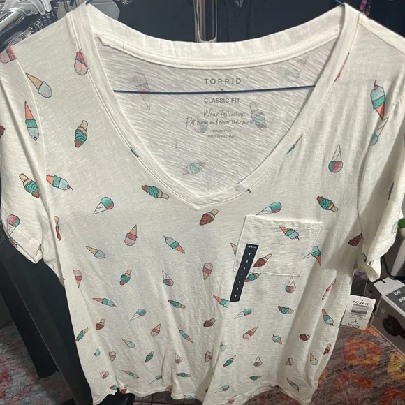 White ice cream slub pocket tee - Picture 2 of 4